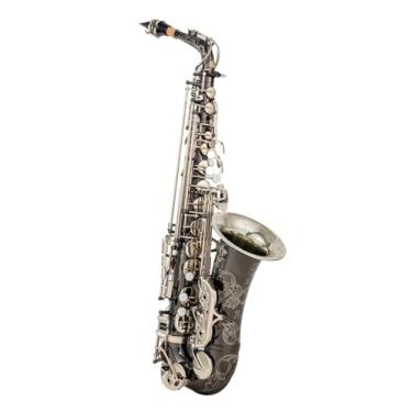 Imagem de Instrumento de saxofone Saxofone Alto Preto Níquel Prata Liga Alto Profissional Latão Instrumento Musical Com Caixa e Acessórios