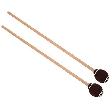 Imagem de Matybobe Marimba Mallets Acessórios de Percussão de Bordo Durável para Treinamento de Iniciantes (Mastro de Madeira Marrom)