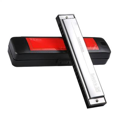 Imagem de Gaita Tremolo 21 furos palhetas de latão pente ABS capa de aço inoxidável instrumentos musicais harpa (cor: Major-Eb)