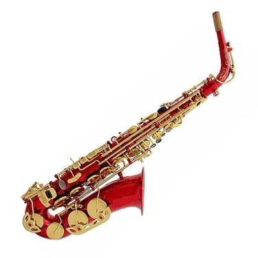 Imagem de Corpo de latão, saxofone de superfície laqueada, vermelho, instrumento profissional de saxofone alto E-flat