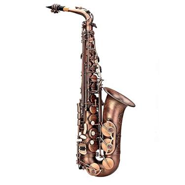 Imagem de Saxofone profissional profissional E-Flat Saxofone alto instrumentos musicais saxofone antigo cobre latão saxofone kit para iniciantes