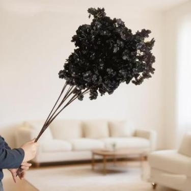 Imagem de KILELI Conjunto de 5 ramos realistas de flor de cerejeira (95 cm) para decoração de primavera, faça você mesmo, decoração de casa, casamento, hotel, jardim