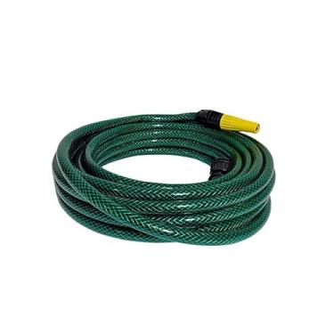 Imagem de Mangueira Flex Com Engates Rosqueados E Esguicho Em PVC Verde 10 Metros