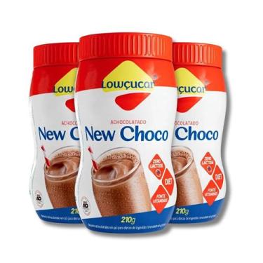 Imagem de 3x Achocolatado Zero Lactose C/ Vitaminas New Choco 210g Cada - Lowçuc