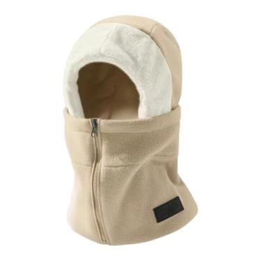 Imagem de Dynwave Balaclava para clima frio, máscara de esqui, máscara facial térmica de lã, cachecol para pescoço, ideal para esportes ao ar livre como ciclismo, Cáqui Escuro
