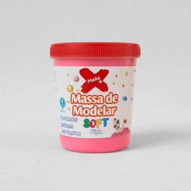 Imagem de Massa de Modelar Massinha Soft Rosa Pink, Base de Amido, Atóxica, 500g, Textura Macia, Lavável, para Atividades Educativas e Criativas