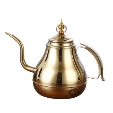 Imagem de Chaleira Aço Inox Escovado.1,2l Bico Fino Cha Cafe (dourado)