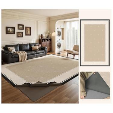 Imagem de SPXMQSS Tapetes laváveis à máquina para sala de estar, tapete lavável removível para sala de estar, tapete grosso antiderrapante macio para quarto, sala de jantar, escritório em casa D 160 x 240 cm