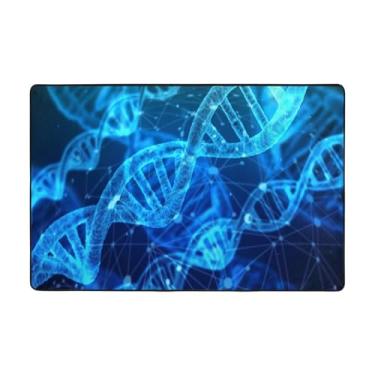 Imagem de ZERAOKE Tapetes de área de foto de corrente DNA para sala de estar de 1,2 x 1,8 m, tapete macio e moderno, tapetes felpudos antiderrapantes para decoração de casa, tapete lavável para quarto, jantar,