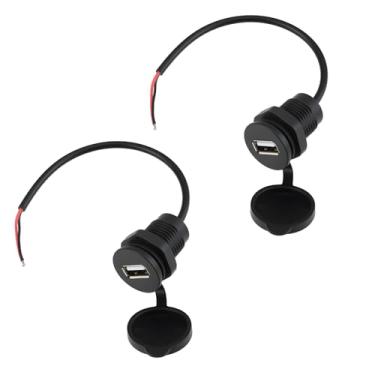 Imagem de OTOTEC 2 peças M18 conector fêmea USB de encaixe fácil, conector de montagem em painel de 2 pinos para dispositivos de carro