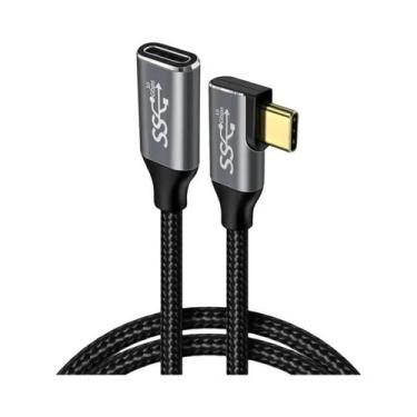 Imagem de Cabo USB C Macho-Fêmea De 90 Graus 5A Carregamento Rápido 31 PD 100W E