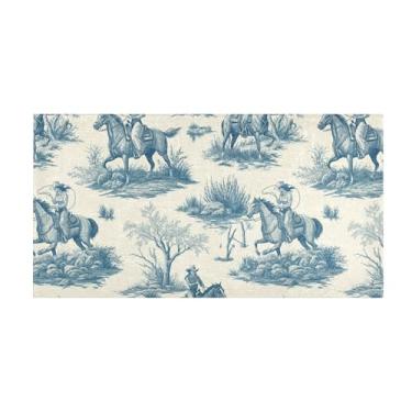 Imagem de Burbuja Tapete de corrida retrô vaqueiras de pelúcia antiderrapante tapete de borracha para corredor, quarto, sala de estar, decoração de entrada, lavável na máquina, 51 x 99 cm