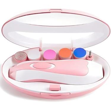 Imagem de Cortador de Unhas Elétrico para Bebê e Adultos – Aparador/Lixa Seguro, 6 Velocidades, Luz LED, Silencioso, Kit Completo Portátil