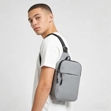 Imagem de Bolsas transversais pequenas para mulheres, bolsa de peito impermeável com alça ajustável, bolsa transversal de viagem para telefone, carteira, cartões, uso diário cinza