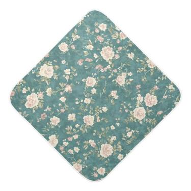 Imagem de STAYTOP Toalhas de bebê lindas pétalas de flor com capuz de musselina, toalha de banho super macia, toalhas de banho absorventes para banho recém-nascido unissex 89 x 89 cm