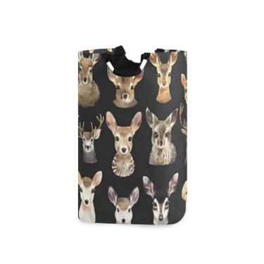 Imagem de CEBUGI Cesto de lavanderia com animais fofos, cesto de roupa suja dobrável para roupas, quarto, banheiro, dormitório