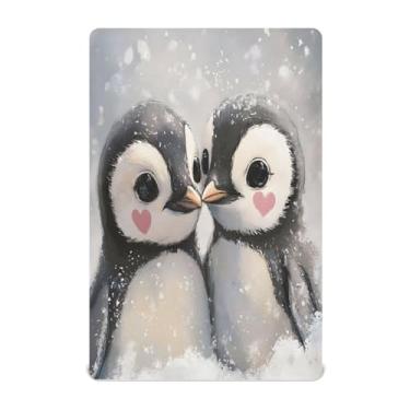 Imagem de STAYTOP Lençóis de berço de pinguins fofos para meninos e meninas, lençol com elástico para berço padrão e colchão infantil, lençol de microfibra supermacia, 99 × 69 × 5 cm