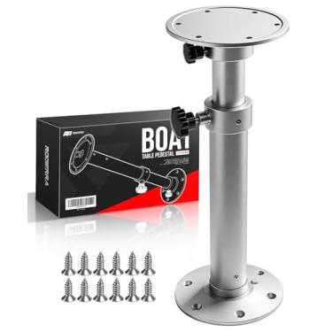 Imagem de Rogierra Pedestal de mesa de barco atualizado, destacável ajustável liga de alumínio RV base moldura 17.7-27.5 cm compatível com barco iate RV motorhome caravan
