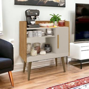 Imagem de Aparador Com Nichos Café Ii Cinamomo e Off White Bechara