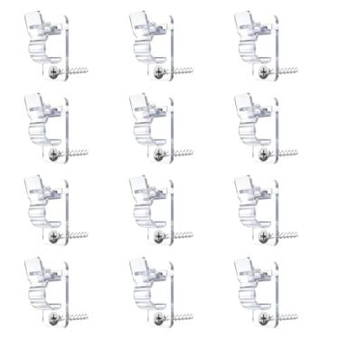 Imagem de KiBcsLic Conjunto de 12 Presilhas para Fios de Decoração Externa, Organizador de Cabos para Luzes de Natal, Fadas e LED, Ideal para Paredes, Casamentos e, Claro