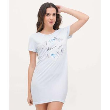 Imagem de Camisola Estampa Flores Manga Curta Marisa-32023, Azul, P