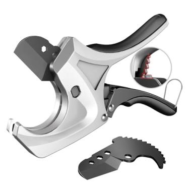 Imagem de AIRAJ Cortador de tubo de PVC, corta até 5,5 cm, cortadores de PVC com catraca, cortador de tubo PEX, para PVC, CPVC, PP, PE, PEX, mangueiras de plástico e encanamento