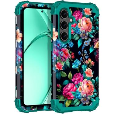 Imagem de Rancase Capa para Galaxy S24 FE, proteção resistente à prova de choque de três camadas de plástico rígido + capa protetora de borracha de silicone macio para Samsung Galaxy S24 FE, brilha no escuro