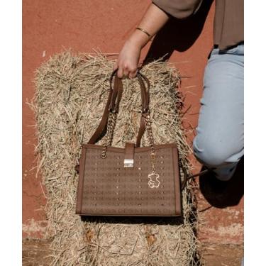 Imagem de Bolsa Estilo Atemporal Cristal Monograma Coração Chenson - Café 3485400