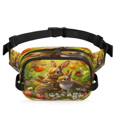 Imagem de Pochete de gato azul amarelo para mulheres e homens com alça ajustável, bolsa transversal, bolsa de peito, bolsa tiracolo, Cor 18