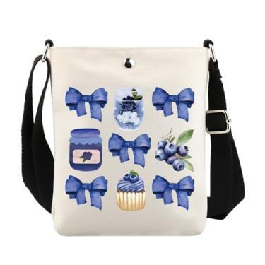 Imagem de VAMSII Presente de mirtilo para amantes de mirtilo Bolsa transversal de frutas e mirtilos presente de fazenda, Usblueberrycross