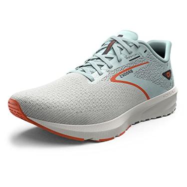 Imagem de Brooks Tênis de corrida masculino Launch 10 Neutral, Coco/Claraboia/Vermelho Laranja, 42