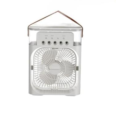 Imagem de Mini Ventilador Refrigerador Ar Condicionado Umidificador Portátil Com Led Reservatório De Água USB(BRANCO)