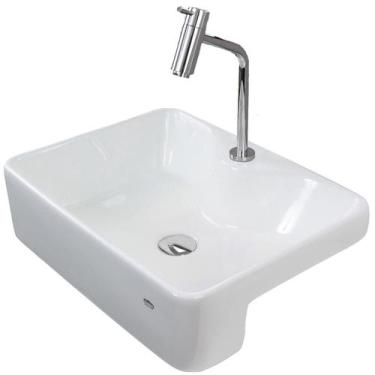 Imagem de Cuba Semi-encaixe Louça Para Banheiro Branca - Smart Depot