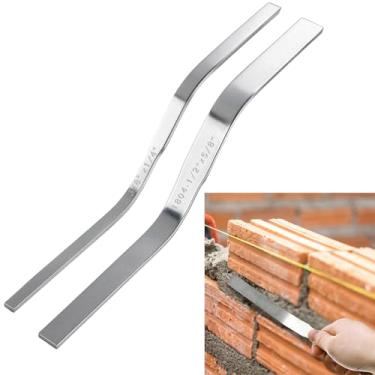 Imagem de Lothee Junta de tijolo de extremidade dupla para espátula apontadora de cimento, ferramentas de alvenaria de aço inoxidável de 1,2 cm x 1,2 cm x 1,2 cm