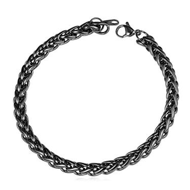 Imagem de Pulseiras masculinas pulseira de elos de corrente cubana, One Size, Aço inoxidável, Sem Pedra Preciosa