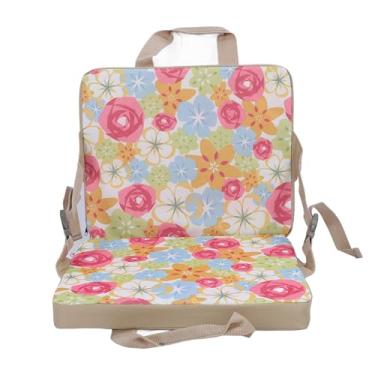 Imagem de Aramox Assento Portátil para Estádio, Almofada Dobrável para Arquibancada Com Design de Apoio de Braço Triangular e Alça para Pesca Acampamento Piqueniques Atividades Ao Ar Livre (Flor)