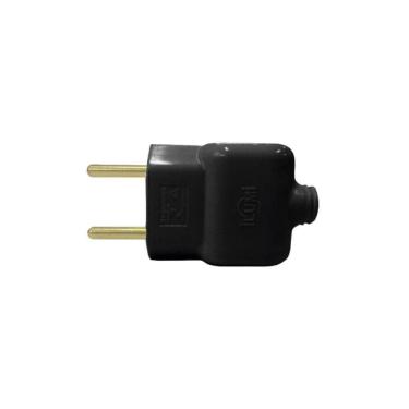 Imagem de Plug Tomada Pino Macho Prensa Cabo Fio 2P 10A 250V Preto