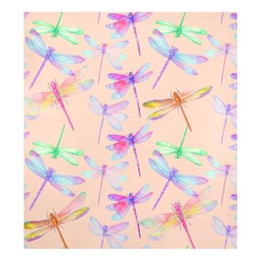 Imagem de Dragonflies Adesivo de folha de capa de porta de geladeira arco-íris pastel, para arruelas de metal, decalque frontal de geladeira 58 cm L x 66 cm A