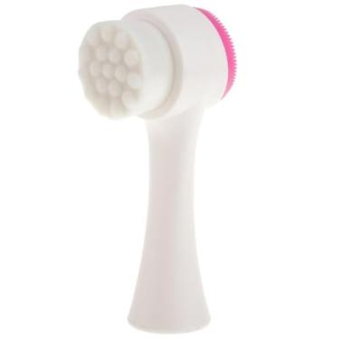 Imagem de Escova De Limpeza Facial 2 Em 1 Com Cerdas Macias e Esponja Para Skin Care Remoção De Maquiagem e Banho Cores Variadas