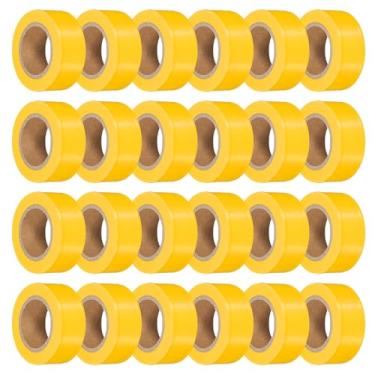 Imagem de PATIKIL Pacote com 24 fitas amarelas fluorescentes, 2,5 cm x 30,5 m, fita neon de PVC não adesiva, fita de rastreio para marcação de árvores, marcação de trilhas