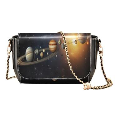 Imagem de GAIGEO Várias maçãs e flores verdes bolsa tiracolo com alça, bolsa de ombro transversal de couro, bolsas de couro, Galaxy-3, One Size