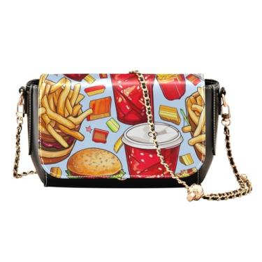 Imagem de GAIGEO Bolsa de ombro feminina de couro de vaca leiteira e garrafa, bolsa de ombro feminina de couro PU, bolsa de ombro de couro para mulheres, Comida - 4, One Size