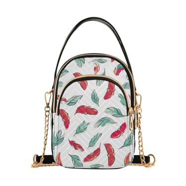 Imagem de Bolsa tiracolo feminina branca com bengala doce de Natal, bolsa transversal pequena com alça, bolsa de ombro transversal para mulheres, Bengala doce de Natal em branco-4, One Size