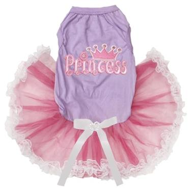 Imagem de Petitebella Vestido Crown Princess Puppy Dog (renda lavanda/rosa, GG)
