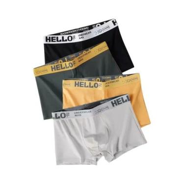 Imagem de Shorts Boxer De Algodão Masculinos 4 Peças, Roupa Íntima Sexy Para Hom