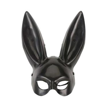 Imagem de Máscara De Coelho Preto E Branco Para Decoração De Festa De Halloween,