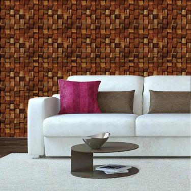 Imagem de Papel De Parede Madeira Toquinhos Autocolante Sala Quarto