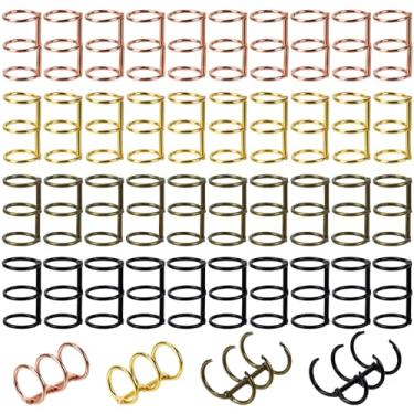 Imagem de Koqye 40 anéis de fichário de metal, anéis de livro de folhas soltas de 20 mm de diâmetro interno, clipe articulado de 3 anéis para cadernos, agendas, álbuns de fotos, diários (4 cores)