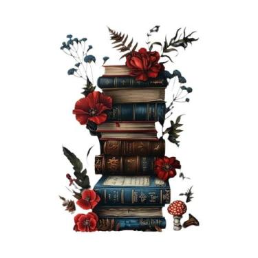 Imagem de Pintura Em Tela De Livro Floral De Estilo Dark Academia, Pôster Vintag