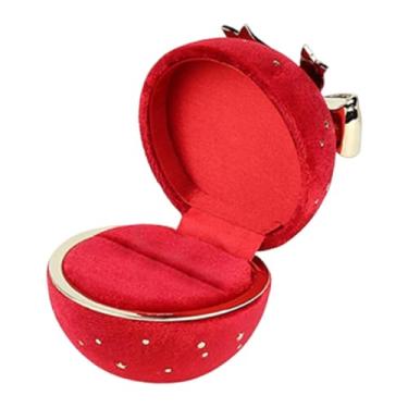 Imagem de oshhni Caixa de Joias com Laço, Estojo Organizador de Joias de Luxo Portátil e Elegante para Casamento, Pedido de Casamento, Aniversário e Uso Diário, Vermelho para Anel
